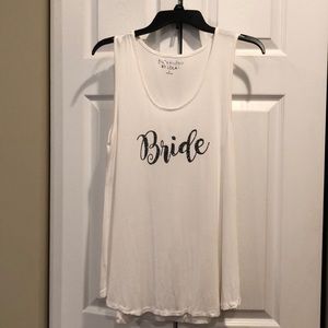 Bride white tank top